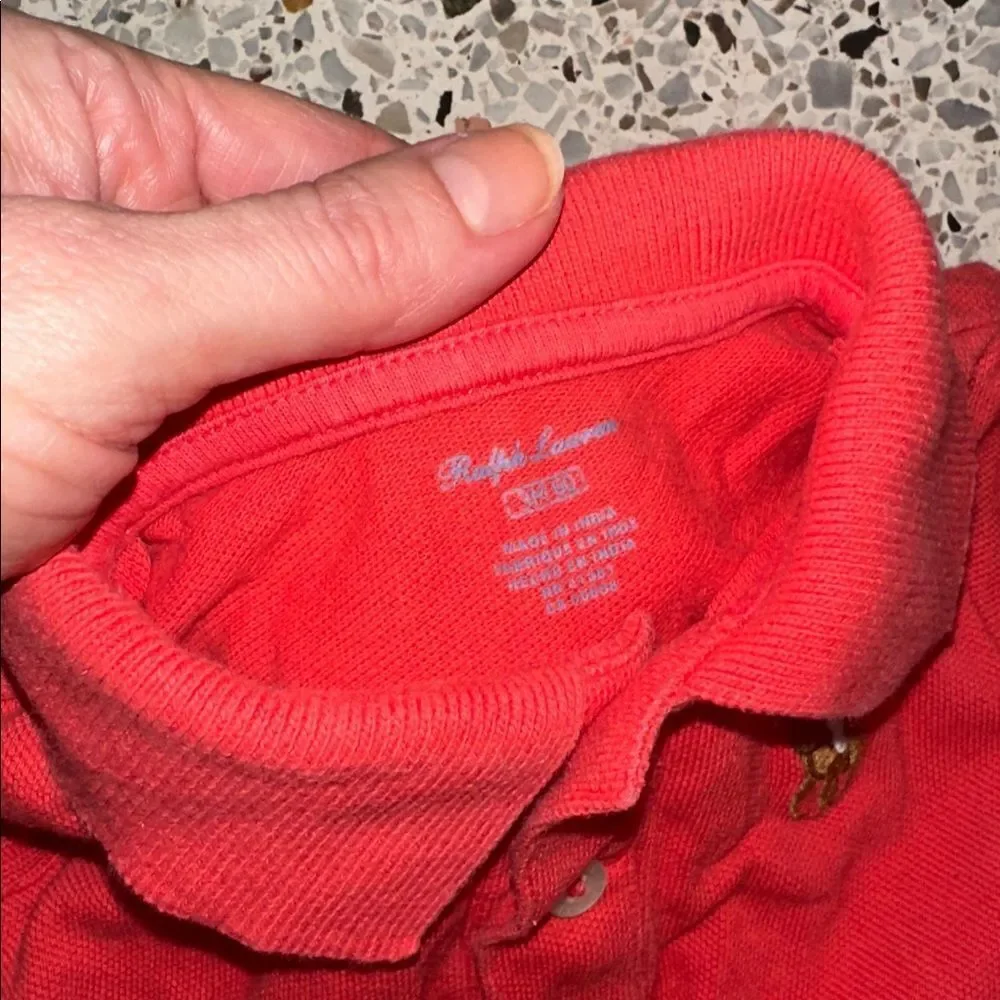 Ralph Lauren red large pony onsie polo 3 month